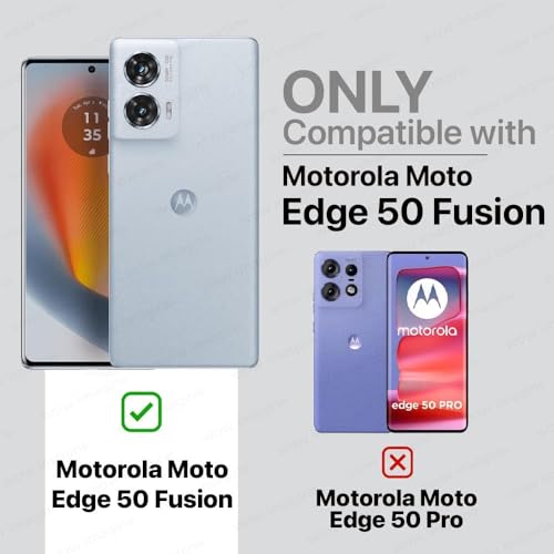 Zubitech Moto Edge 50 Fusion 5G Back Cover | Transparent Crystal Clear Hard PC Back Case with TPU Bumper, Drop Protection Case Cover for Moto Edge 50 Fusion