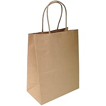 Brown Kraft Bags 8"x4.75"x10" - 100 Pcs - Brown Kraft Paper Bags, 95% Post Consumer Materials & FSC Certified Plain