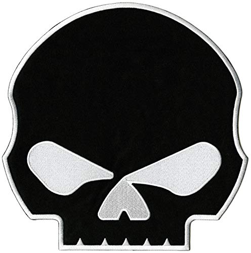 Huge Punisher Willie G. Skull Patch | Iron On Large Embroidered for Motorcycle Jacket - by Nixon Thread Co. (9.5