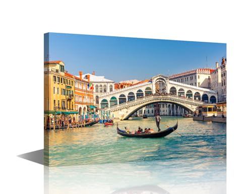 Décoration murale Venise Pont du Rialto tableau prêt à poser sans effort