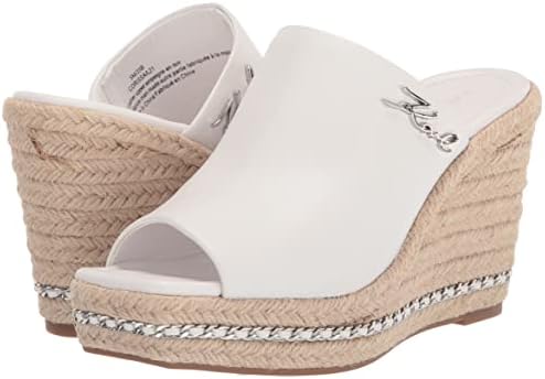 Karl Lagerfeld Paris Women's Corissa Slip on Espadrille Wedge Sandal, BRT White, 5.5 | Image 6