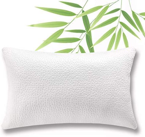 Shredded Memory Foam Bed Pillow - Adjustable to Thick Thin with Cool Bamboo Pillowcase - Cooling Pillow for Side & Back Sleeper - Soft Firm Support for Therapeutic Neck Shoulder Pain, Queen Size