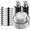 Goodluck 175 Piece Black Plastic Dinnerware Set for Party, Clear Disposable Plates for 25 Guests, Include: 25 Dinner Plastic Plates, 25 Dessert Plates, 25 Pre Rolled Napkins with Cutlery Set, 25 Cups