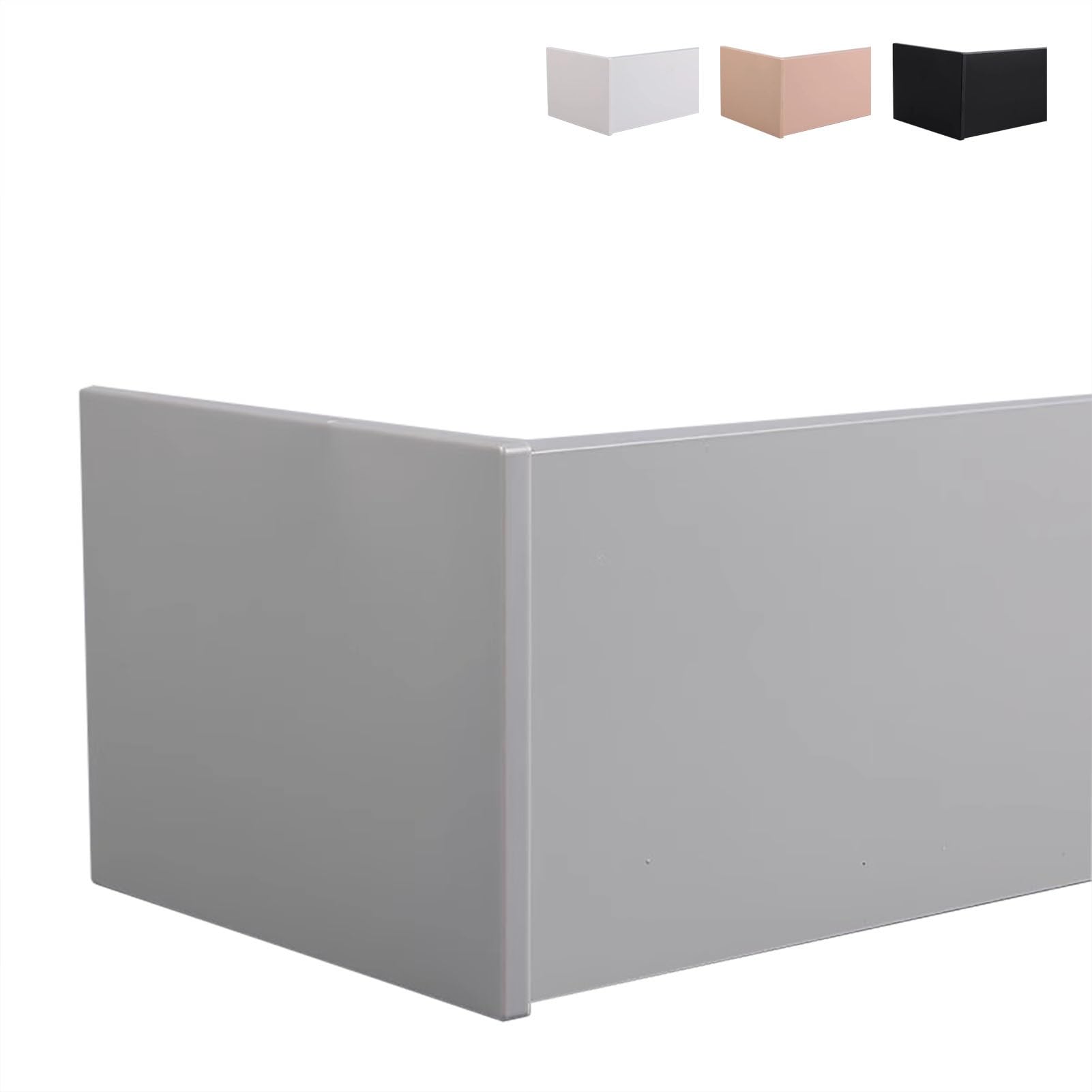 WQPMNYG Blackout Window Cornice Valance 5ft20ft Adjustable Curtain Pelmet Box No Track Shower Curtain Rail Board (Gray 1m/3.3ft) for Home Decor