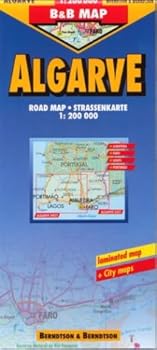 B&B Algarve Region (Portugal) Laminated Map