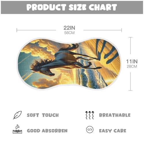 Horse Beach Golden Baby Burp Cloths Cotton Burp Clothes Absorbent Muslin Burp Cloths Soft Burp Cloth Burp Rags for Girl Unisex Boy Newborn 1 Pack 22x11 Inches2