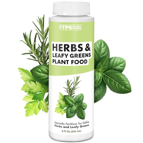 Herb Plant Food for All Edible Herbs, Leafy Greens and Veggies, Liquid Houseplant Fertilizer 8 oz (250mL)