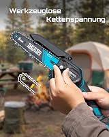 SEESII 3-in-1 Akku Kettensäge, Heckenschere & Grasschere Set – 600W Mini-Kettensäge mit 2×2000mAh Akkus, Leichtes Gartengeräte-Set für Baumschnitt, Sträucher- und Rasentrimmen – Ansicht 5