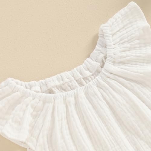 Mubineo Baby Girl Boy Summer Cotton Linen Romper Clothes Basic Plain Ruffle Sleeveless Comfy Rompers Newborn Tops thumb #4