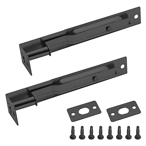Luomorgo 2 Pcs 6 Inch Flush Bolt, Heavy Duty French Door Lock, Stainless Steel Double Door Latches, Concealed Slide Lock Bolt for Patio Wood Door (Black) - Image 6