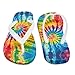 Cndexd Boys Fashion Tie-dye Flip Flops Thong Sandals, Non-Slip Lightweight Beach Shoes for Bathroom Shower Beach