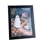 rockible stampa artistica di halloween con cornice, decorazione per soggiorno, galleria, camera da letto, fantasma e zucca