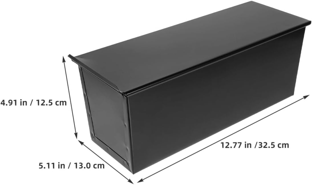 2pcs Nonstick Rectangular Small Bread Loaf Pans with Lid 900g Iron Bread Baking Mold Tray for Homemade Toast and Sandwich Baking