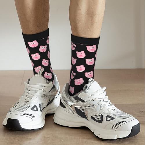Unedskck Chaussettes tendance et décontractées amusantes pour les amateurs de cochons, chaussettes fantaisie décontractées avec imprimé cochon mignon pour homme et femme, Cadeaux de cochon - 2, Taille – vue 3