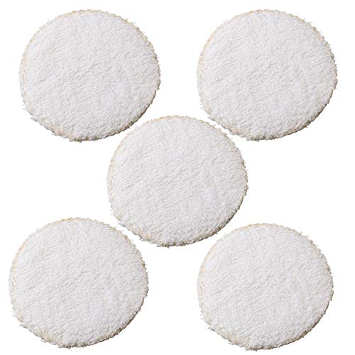 75mm Microfibre Cloth Polishing Buffing Cleaning Mop Hook and Loop Backing 5pc