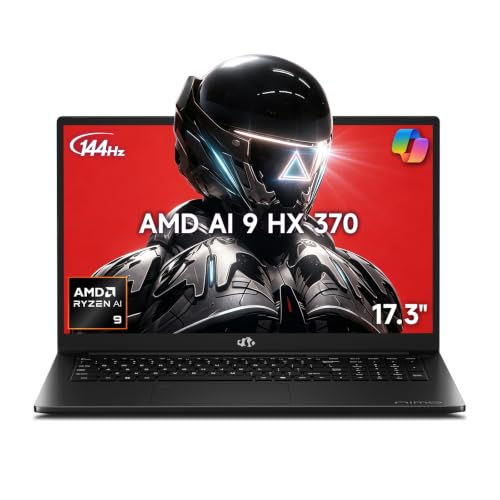 Image of NIMO 17.3 inch AI Laptop, 12 Cores AMD Ryzen AI 9 HX 370 64GB RAM 1TB SSD