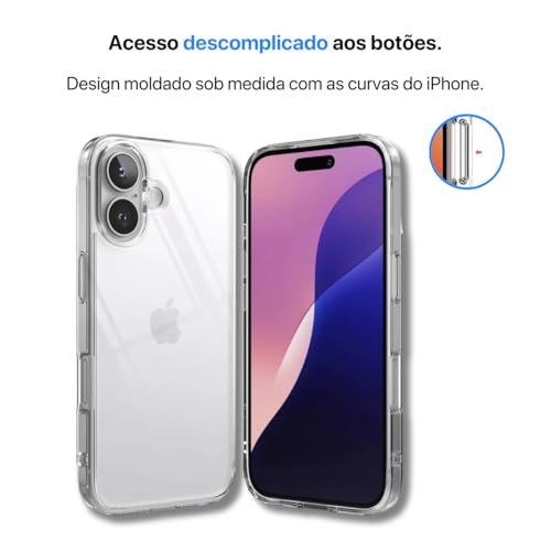 Capa Capinha Clear Case Space X Rígida Anti Amarelamento Resistente Para iPhone (iPhone 16)