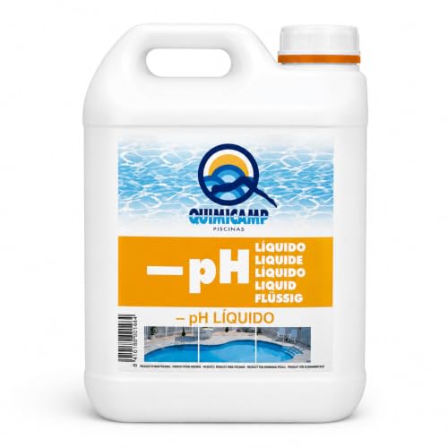 TECHZOCO Reductor pH liquidor, Regulador de PH para Piscina, Reductor pH Poliester/Liner, Tratamiento Inicial de la Piscina, Fabricado en España, Formato Liquido 5 litros