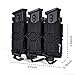 Triple Molle Tactical Pouch G Magazine Holder 9mm Mag Pouch,3 Magazine Holster for 9mm/.40 Calibers 45acp,Open-Top Magazine Pouches for Response Compatible Molle Belts (BLK)
