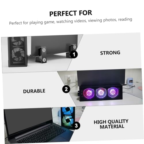 Base para laptop con ventilador RGB y soporte ajustable miniatura 7