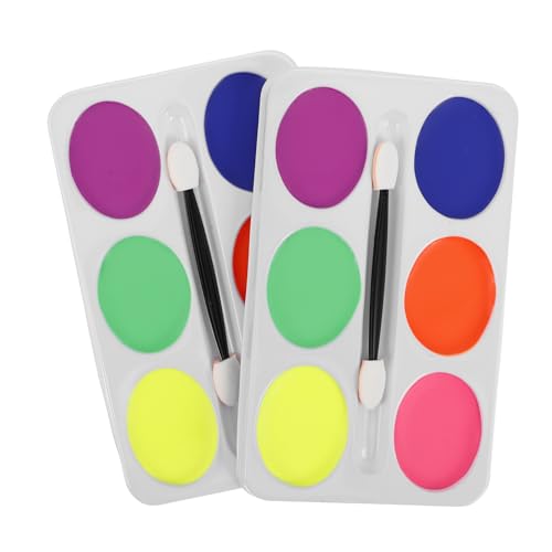 Vaguelly 2 Piezas pintura facial kit de pintura maquillaje artístico set de maquillaje pintura para disfraces face painting kit pintura de cara de maquillaje de cara caja de plástico