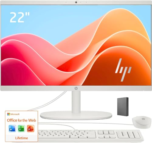 Image of HP 22 inch FHD All-in-One Desktop Computer • 32GB DDR5 RAM • 512GB External and 128GB UFS Storage | The New Version for Everyday Efficency • 13th Gen Intel Quad-Core • Office 365 for the Web