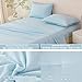 PERFEMET 5 Pieces Full Bed in A Bag Light Blue Pom Pom Bedding Set for Girls Boys Soft Fluffy Boho Solid Bedding Comforter Set with Sheets(Light Blue, Full)
