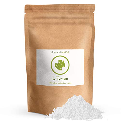 L-Tyrosin Pulver - 100 g - nicht-essenzielle Aminosäure - produktionsfrische Ware - vegan und rein - glutenfrei, laktosefrei - OHNE Hilfs- u. Zusatzstoffe
