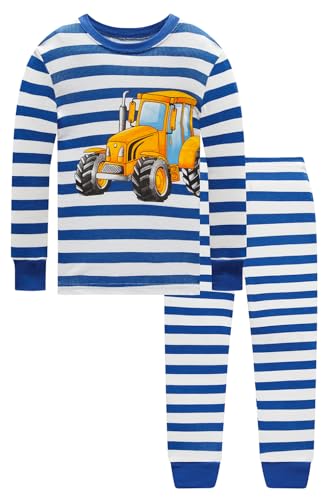 Image of Little bety Cotton 4 Piece Pajamas Boys Long Sleeve Sets Toddler Boys Pjs Kids Sleepwear Sets