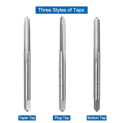 Uxcell A24042300UX0977 3Pcs Metric Hand Tap Set, M4 X 0.7 Taper/Plug/Bottom Thread Screw Taps thumb #2