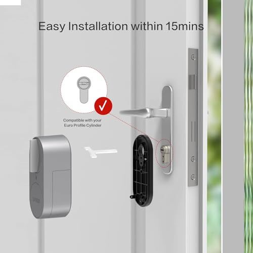 Lockin Smartes Türschloss G30, WLAN & App-Steuerung, Auto-Lock, Alexa- & Google-kompatibel, keyless Entry elektronisches türschloss, Grau – Bild 6
