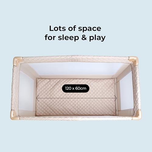 My Babiie Travel Cot - Lightweight, From Birth To 15Kg, Easy Fold & Compact, Travel Bag, 120Cm X 60Cm Padded Mattress - Blush - 5