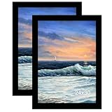 LUCKYLIFE 20x30 Picture Frame, Wall Hanging Poster Frames, Display Pictures 20 x 30 without Mat, Pack of 2, Black