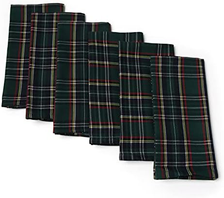 Ruth&Boaz Traditional Scottish Tartan Plaid SquareTablecloth for Famly Dinners & Christmas Parties (Green, Napkin(17"X17"))