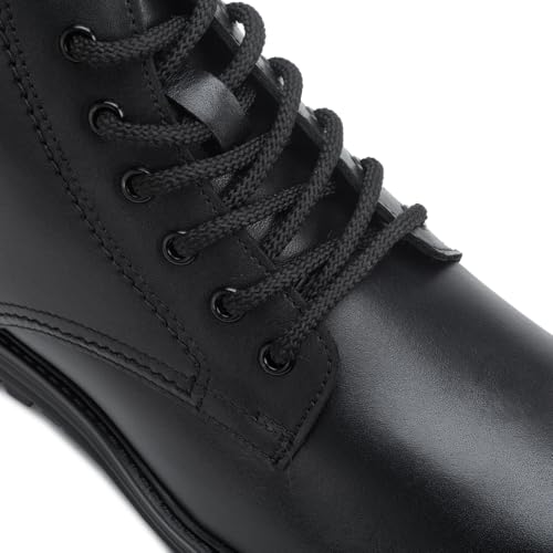 Image of Thomas Crick Genuine Leather Men's Lace-Up Boots with Zipper | Stylish Ankle Boots with Cushioned Insole, Flexible Wedge Sole & Breathable Lining