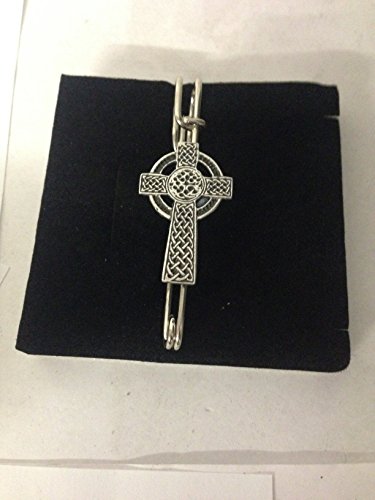 Épingle à kilt en étain avec croix celtique R142 - 7,5 cm - Fabriquée à la main à Sheffield