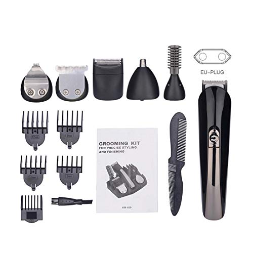 Cortapelos Hombre y Precisión 6 en 1,Barbero Electrico,Recortadora de Barba Profesional 12 Accesorios, Inalámbrico, Para Vello Facial, Corporal y de Nariz