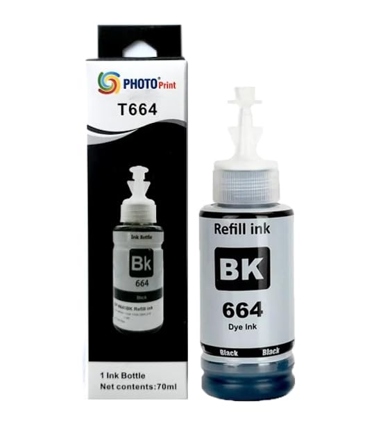 Epson T664 Siyah Mürekkep T6641 L200/L220; L355; L365 Uyumlu