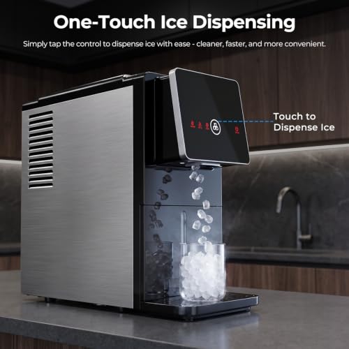 Image of Nugget Ice Makers Countertop with Self Dispensing Ice Design, 35.5Lbs /24Hrs | Auto Self-Cleaning, One-Click Operation, 1.8L Water Tank, 1.5Lbs Ice Storage, Portable Ice Maker for Multi-Scenario Use