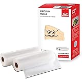 Solis Zuschneidbare Vakuumierfolie, 2x Vakuumierfolienrollen: 20 x 600 cm, Einschweißfolie für das Vakuumiergerät, Wiederverwendbar