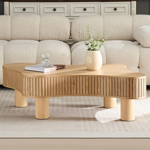 Cloud-Coffee-Table-for-Living-Room-Modern-Coffee-Table-Wooden-Coffee-Table-Mid-Century-Irregular-Indoor-Tea-Table-with-4-Legs-Easy-Assembly-Accent-Furniture-Minimalist-Decor-4252-Natural Cloud Coffee Table for Living Room Modern Coffee Table Wooden Coffee Table Mid Century Irregular Indoor Tea Table with 4 Legs Easy Assembly Accent Furniture Minimalist Decor 4252 Natural