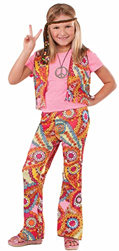 Disfraz infantil Hippie Girl años 60, talla S