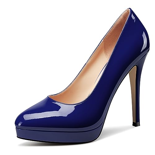 Image of Castamere Womens High Heels Platform Pumps Slip-on Stilettos 12CM Heel Office Dress Shoes