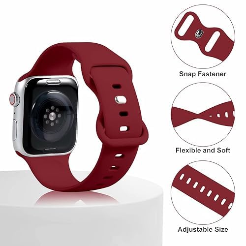 Image of MINX Smart Watch Strap Compatible for Apple Watch Band 38mm / 40mm / 41mm / 42mm / 44mm / 45mm / 49mm Series 9 /8 / 7 /6 / 5 /4 / 3 /2 / 1 SE Soft Silicone (Combo Packs)