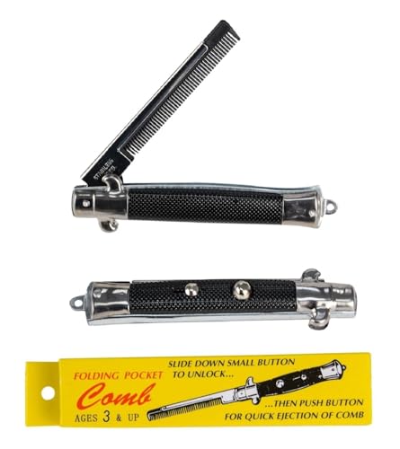 Zugar Land Switch Blade Comb 9 Inch Display Box 3 Inch Switchblade Hair Comb in Yellow Boxes (Standard 1 Count)