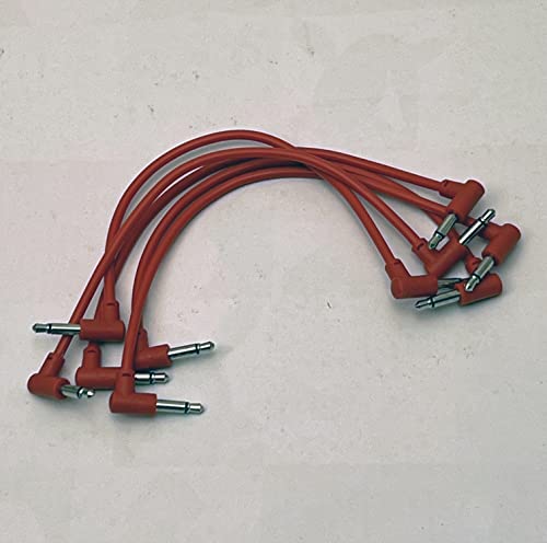 Câble patch Eurorack coudé Luigis M-PAR rouge 15cm mini jack synthé modulaire lot de 5 - 3
