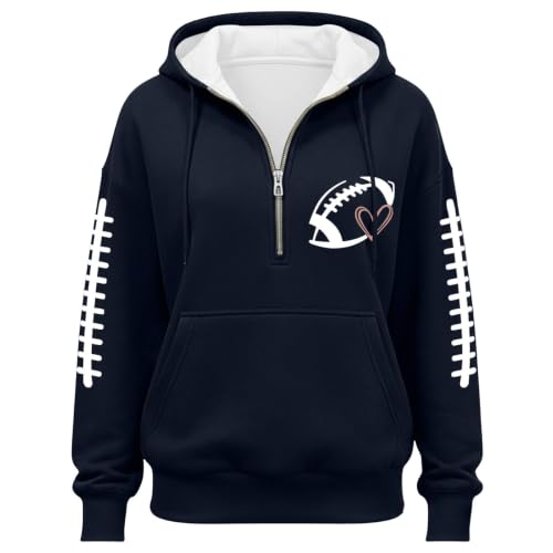 eoeioa Womens Football Mom Sweatshirt College Sweatshirt Graphic Hoodies - image 4