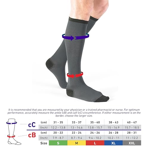 Image of Neo G Men's Compression Socks - True Graduated Compression - Class 1 Medical Device - Grey