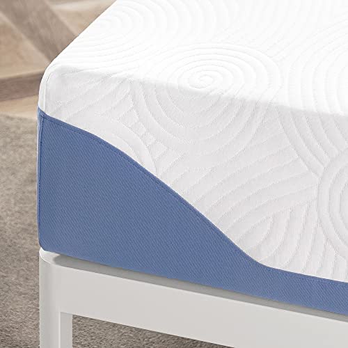 Mellow 10 Inch Cooling Gel-Infused Memory Foam Bed Mattress, Medium Firm Sleep and Breathable Fabric Cover, King , Mattress In A Box