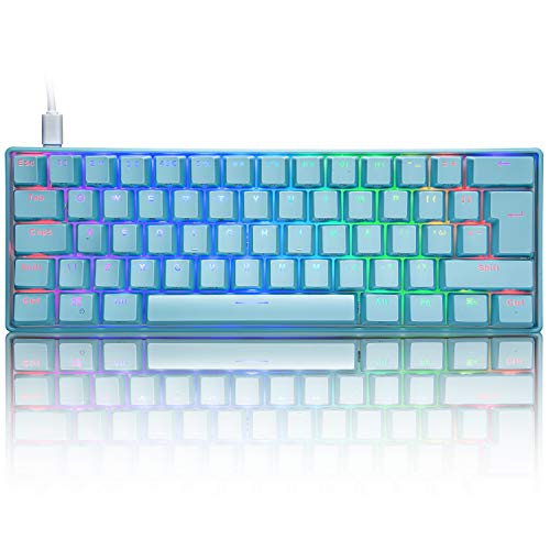 Amazon | メカニカル、UK配列、61キーキーボード、MK21有線キーボード